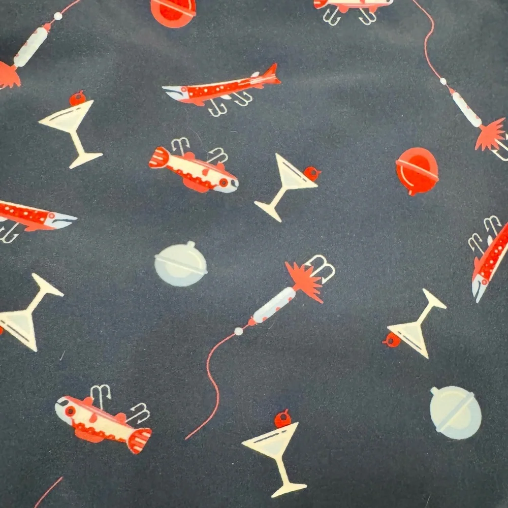 Columbia PFG Navy Fishing Lure  Patterned Swim Trunks Size‎ S EUC